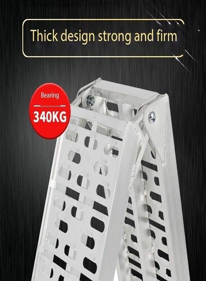 Raffine Lightweight Portable Folding Pickup Truck Aluminum Ramps 340 KG Powersports Loading Ramps for Trucks ATV UTV Bike Trailer Lawn Mover Motorcycle Pickup Ramp 28x226 cm - Image 5