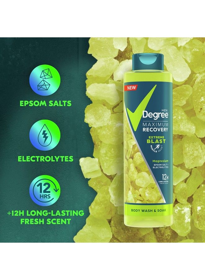 Degree Men Maximum Recovery Body Wash And Soak For Postworkout Recovery Skincare Routine Extreme Blast + Epsom Salt + Electrolytes Bath And Body Product 22 Oz - Image 5
