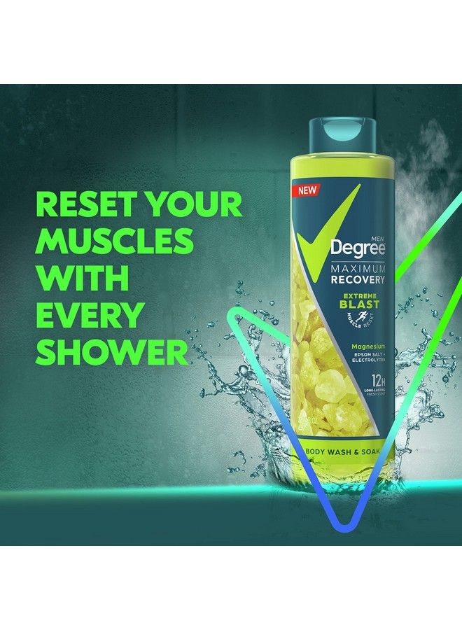 Degree Men Maximum Recovery Body Wash And Soak For Postworkout Recovery Skincare Routine Extreme Blast + Epsom Salt + Electrolytes Bath And Body Product 22 Oz - Image 3