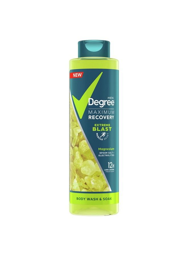 Degree Men Maximum Recovery Body Wash And Soak For Postworkout Recovery Skincare Routine Extreme Blast + Epsom Salt + Electrolytes Bath And Body Product 22 Oz - Image 1