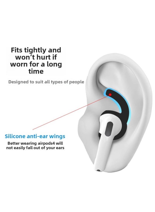 Generic - Suitable For Apple 4 Generation Bluetooth Headset Ear Cap Silicone Cover Airbuds4 Silicone Ear Hanging Ultra-thin Silicone Ear Hanging-Color:Transparent 1 Piece (about Points) Shoot In Multiples Of 2-Applicable Models:Airpods4 - Image 1