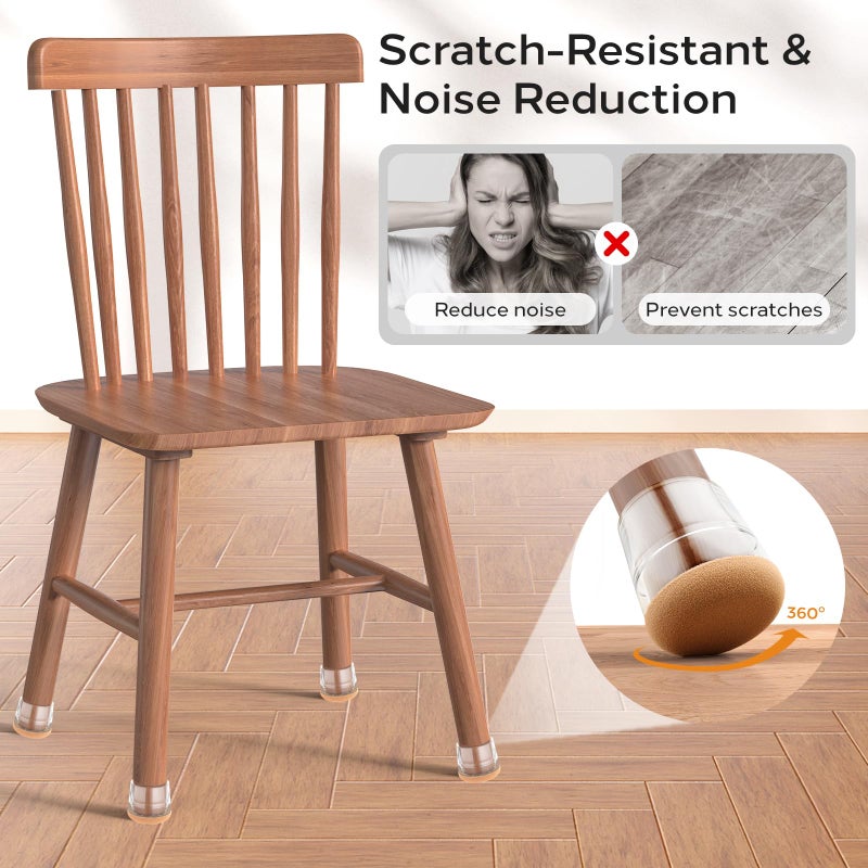 Yomanta 24 Pcs Silicone & Felt Chair Leg Floor Protectors For Hardwood Floors - Furniture Pads  Chair Leg Covers/Cups - No Noise & Scratch-Proof - Round Xs (Fits 9/16"" - 13/16"" / 15-20Mm)  Clear - Image 4