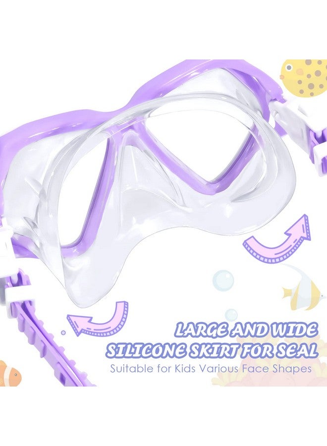 Seago نظارات سباحة للأطفال مع غطاء أنف وقناع غوص قناع سباحة مضاد للضباب زجاج مقسى رؤية بانورامية واضحة ختم سيليكون معدات الغوص نظارات السباحة للأطفال من 6 إلى 14 سنة للأولاد والبنات والشباب - Image 5
