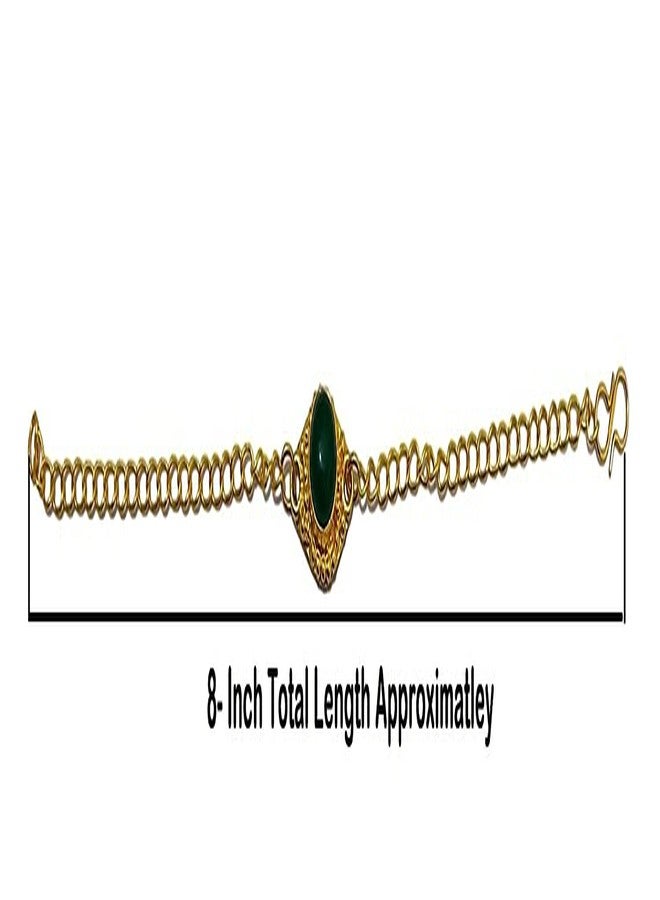 athizay سوار ذهبي رجالي من أثيزاي، مزين بخرز ملون داخل غلاف معدني، بسلسلة رولو سميكة 3 مم، مزود بمشبك على شكل حرف S، للرجال والأولاد. - Image 4