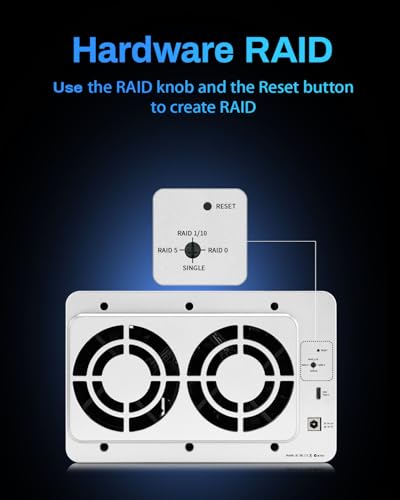 TERRAMASTER D5-310 HDD Enclosure 5Bay - Hardware Raid Supports RAID 5, 0, 1, 10, Single, USB 3.1 Type-C Direct Attached Storage Backup Software Included (Diskless) - Image 3