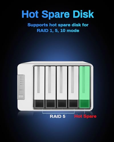 TERRAMASTER D5-310 HDD Enclosure 5Bay - Hardware Raid Supports RAID 5, 0, 1, 10, Single, USB 3.1 Type-C Direct Attached Storage Backup Software Included (Diskless) - Image 4