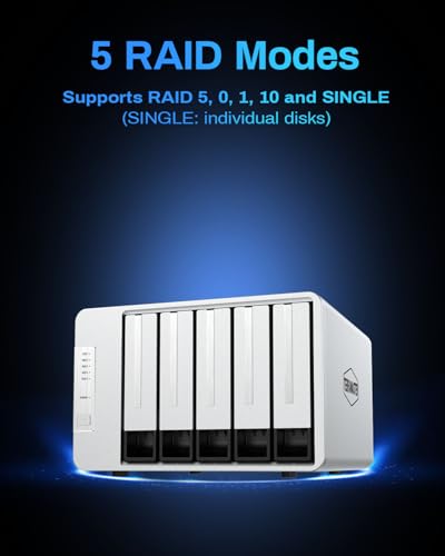 TERRAMASTER D5-310 HDD Enclosure 5Bay - Hardware Raid Supports RAID 5, 0, 1, 10, Single, USB 3.1 Type-C Direct Attached Storage Backup Software Included (Diskless) - Image 2