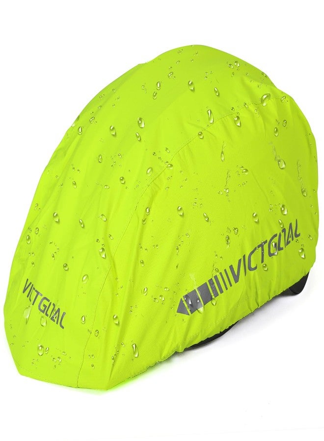 VICTGOAL Bike Helmet Cover with Reflective Stripes Waterproof Windproof Bicycle Helmets Rain Covers for Mountain Road Bike Cycling (Yellow) - Image 1