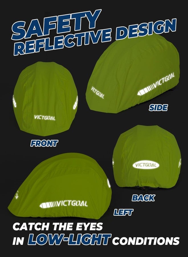 VICTGOAL Bike Helmet Cover with Reflective Stripes Waterproof Windproof Bicycle Helmets Rain Covers for Mountain Road Bike Cycling (Yellow) - Image 4
