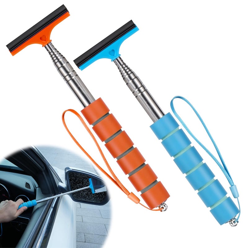 GUBCUB Side Mirror Squeegee 2 PCS Car Mirror Squeegee Retractable Car Rearview Mirror Wiper for All Vehicles Universal Automotive Accessories - Image 3
