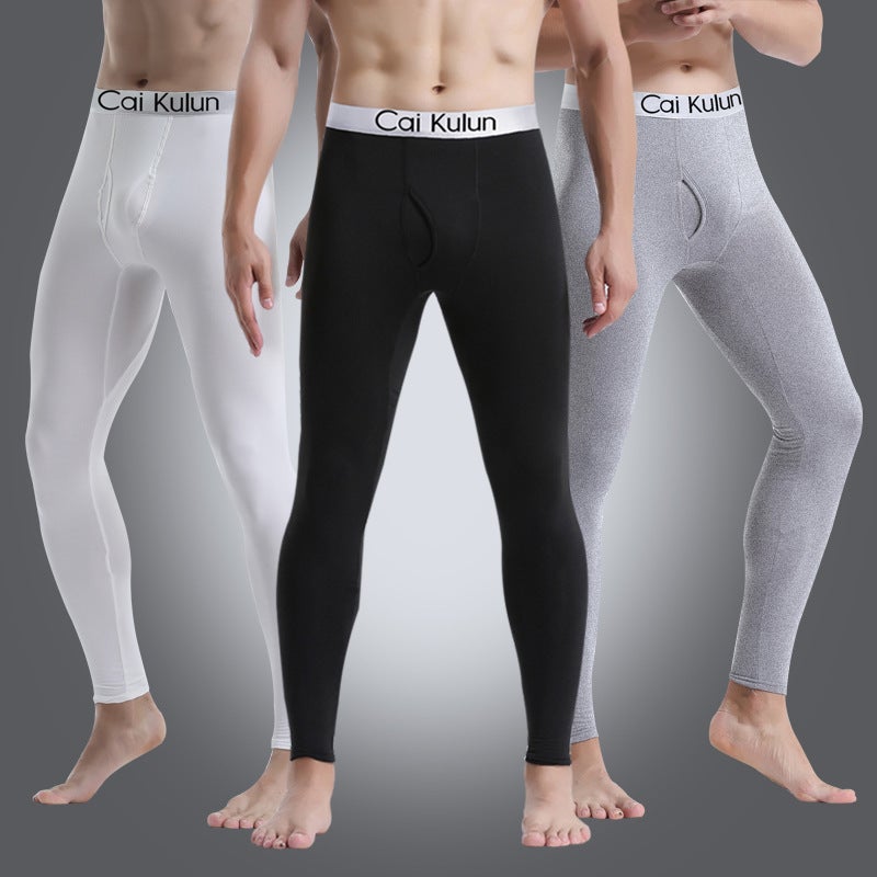 Thick Fleece-Lined Mens Thermal Pants Gray fleece-lined  - Image 4