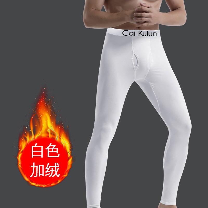 Thick Fleece-Lined Mens Thermal Pants Gray fleece-lined  - Image 2