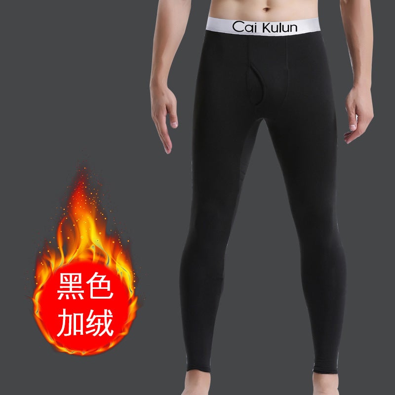 Thick Fleece-Lined Mens Thermal Pants Gray fleece-lined  - Image 3