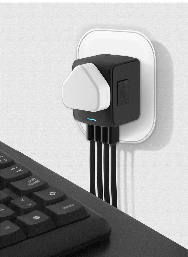 International Travel Adapter Universal Power Adapter Worldwide All in One 4 USB with Electrical Plug Perfect for European US, EU, UK, AU 160 Countries (Black) - Image 5