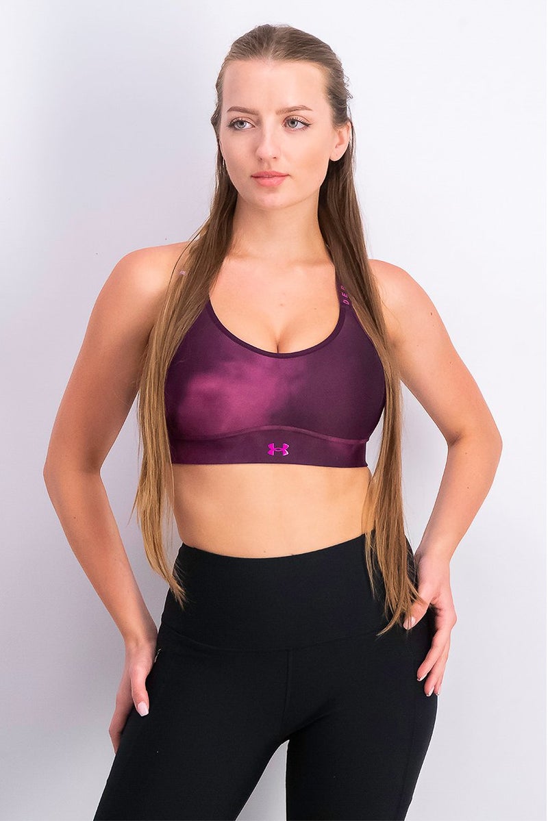 UNDER ARMOUR Women Regular Fit Sleeveless Lightly Padded Sport Bra, Purple - Image 1