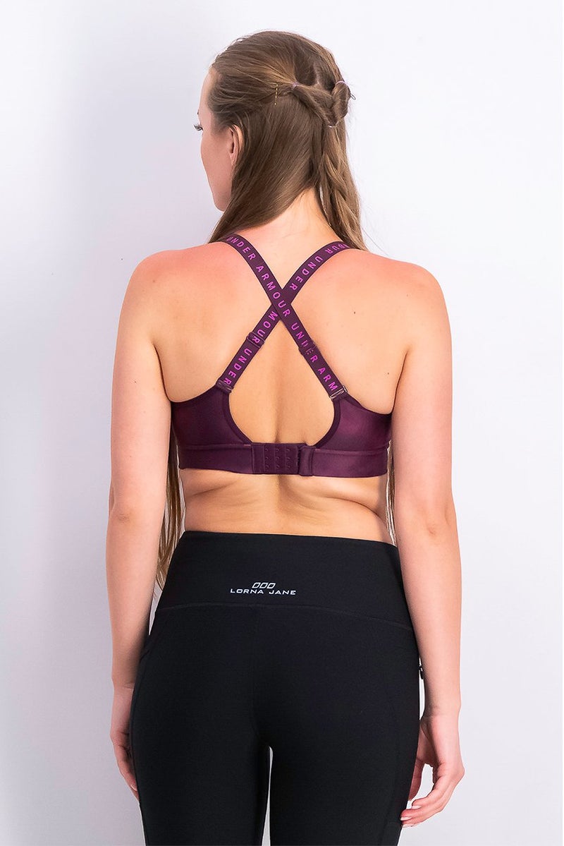 UNDER ARMOUR Women Regular Fit Sleeveless Lightly Padded Sport Bra, Purple - Image 2