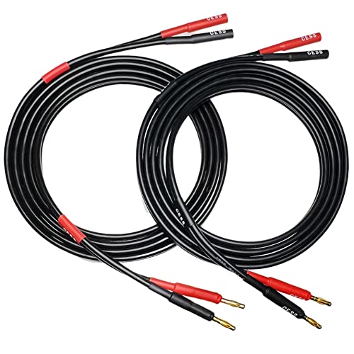 CNCESS CESS-029-6f Male Banana Plug to Female Banana Jack Speaker Extension Cable, Silicone Cable, 2 Pack (6 Feet) - Image 2