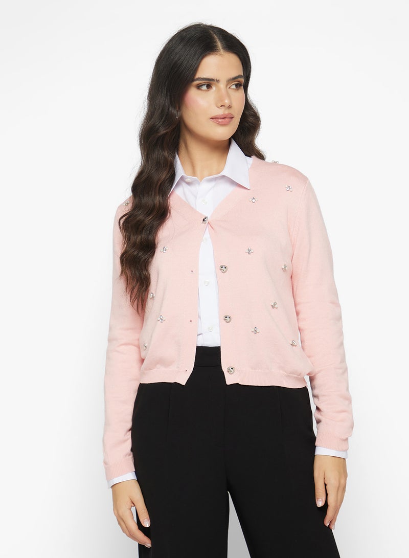 Ginger Knitted Embellished Cardigan - Image 1