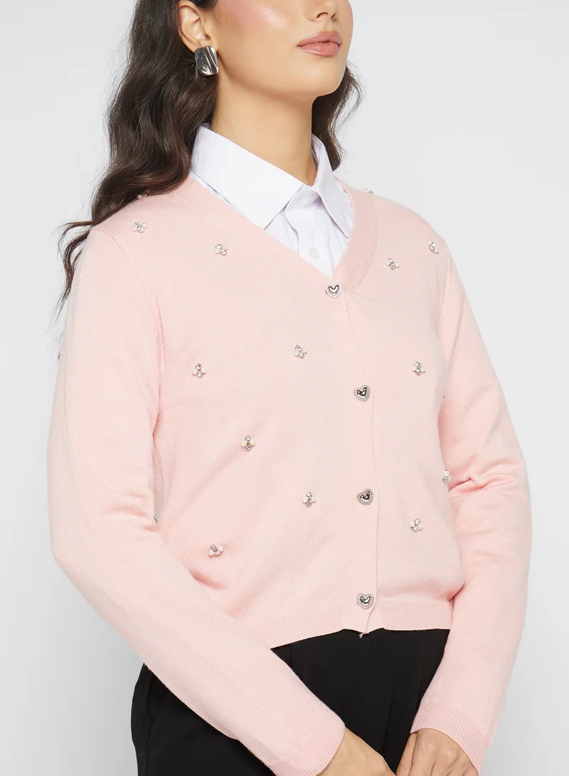 Ginger Knitted Embellished Cardigan