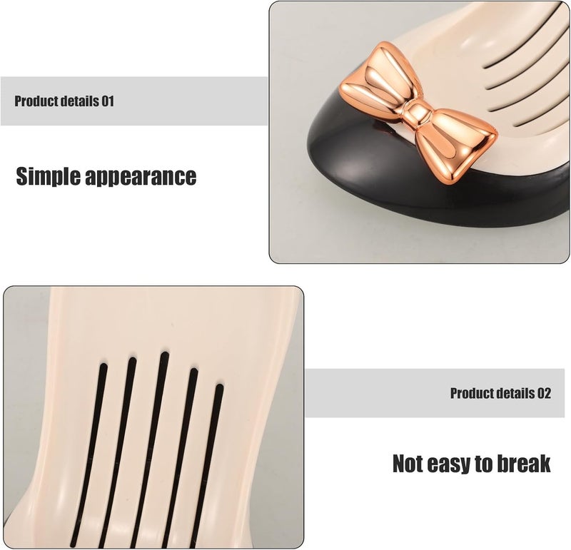 Zerodeko Creative High Heels Soap Holder with Suction Cup Bath Soap Box in Elegant White and Black with Drainage for Bathroom and Kitchen Use - Image 3