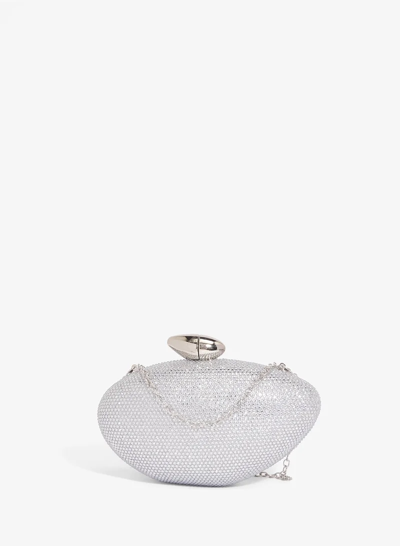 Ella Limited Edition Silver Shimmer Metallic Clutch Statement