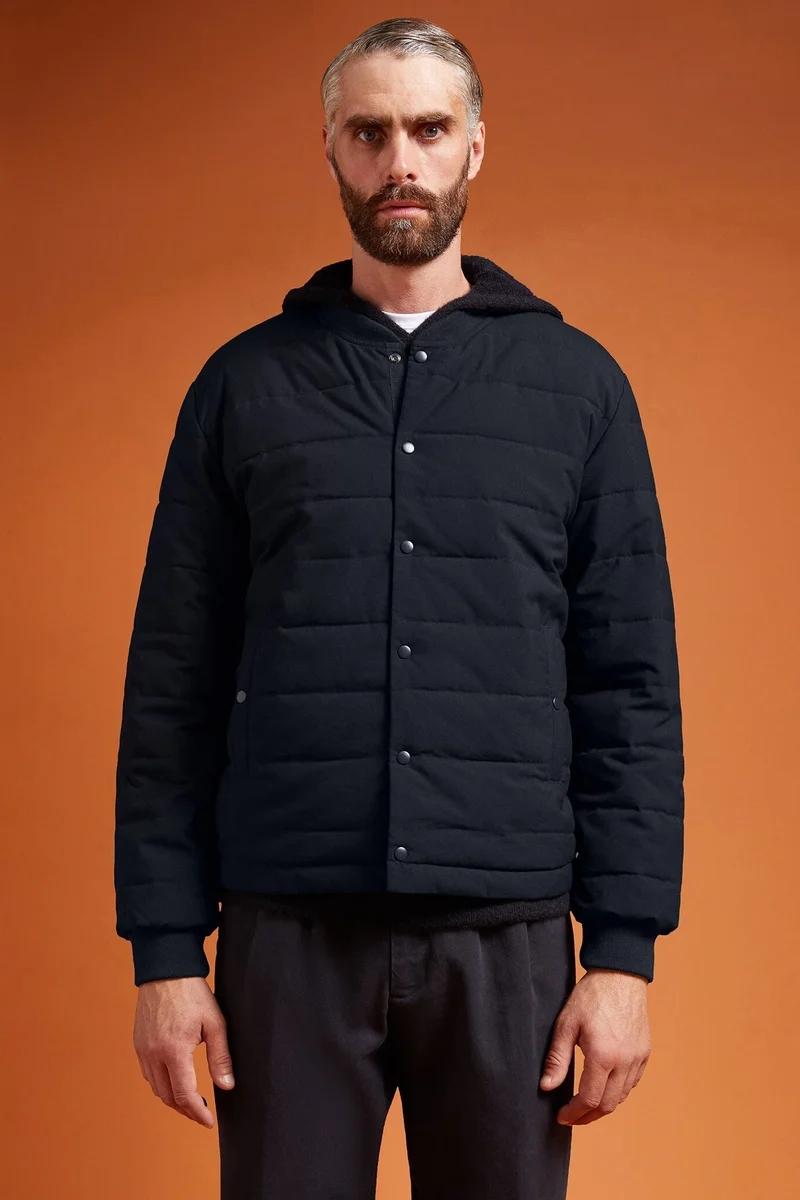 Doppelganger Men's Reversible Padded Down Jacket in a comfort fit - DK Blue