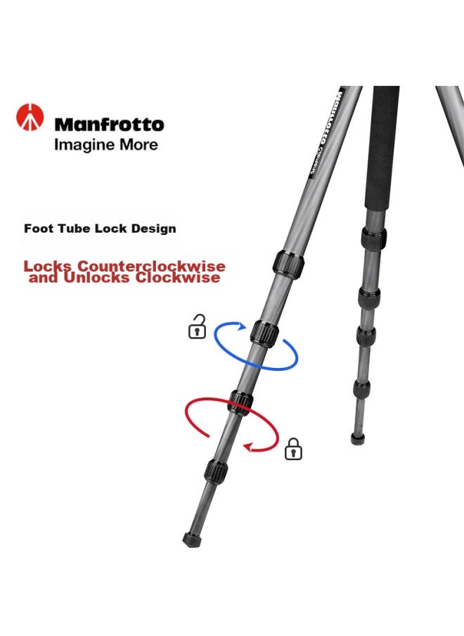 Manfrotto Manfrotto Tripod, Element Series, Carbon Fiber Reverse Folding Large Ball Head, Camera Dslr Mirrorless Photography And Videography Rotary Lock Tripod, Mkeleb5cf-bh  - Image 4