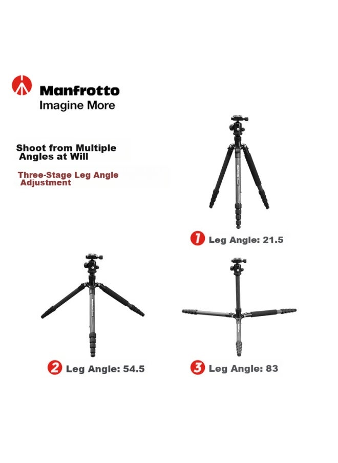 Manfrotto Manfrotto Tripod, Element Series, Carbon Fiber Reverse Folding Large Ball Head, Camera Dslr Mirrorless Photography And Videography Rotary Lock Tripod, Mkeleb5cf-bh  - Image 5