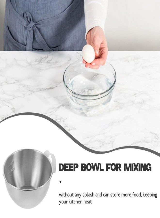 لوكس شايني وعاء خلط فاخر من الفولاذ المقاوم للصدأ بمقبض، سعة 20.2 أونصة، مزود بمقياس قياس، مثالي للطبخ والخبز والسلطات وتحضير الوجبات، أبعاده 7.67 × 5.51 × 3.34 بوصة. - Image 4