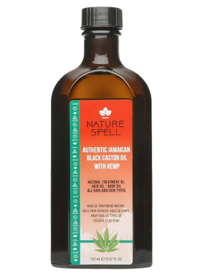 Nature Spell 7 Pieces Authentic Jamaican Black Castor Oil With Hemp For All Hair And Skin Types 150ml - Image 2