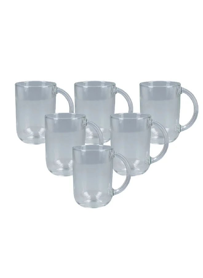 Luminarc 6-Piece Steady Grip Glass Coffee Mug Set Clear 320 ml