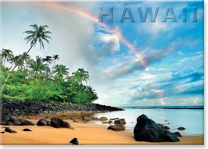 REFRIGERATOR MAGNET RAINBOW LAND HAWAII BY MM SWEET