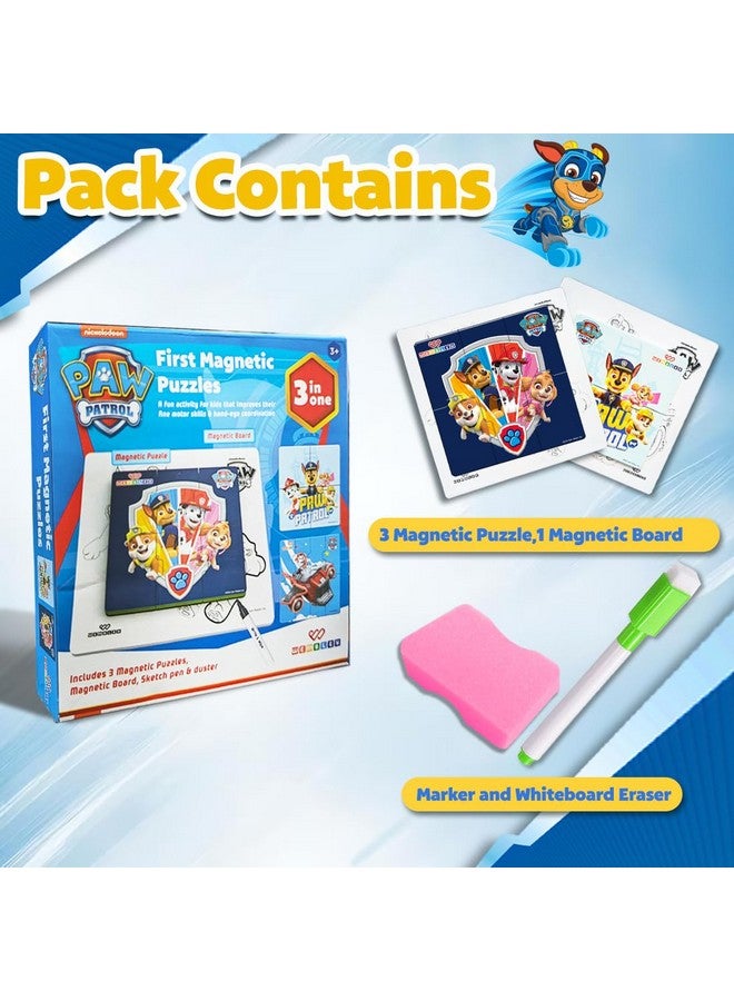 Wembley Paw Patrol - 3 in 1 Jigsaw Magnetic Puzzle for Kids 3+ Years Educational Fun Learning DIY Creative Activity Set Dot-to-Dot Sketching Includes 3 Puzzles, 1 Board, Marker Pen & Duster - Image 5