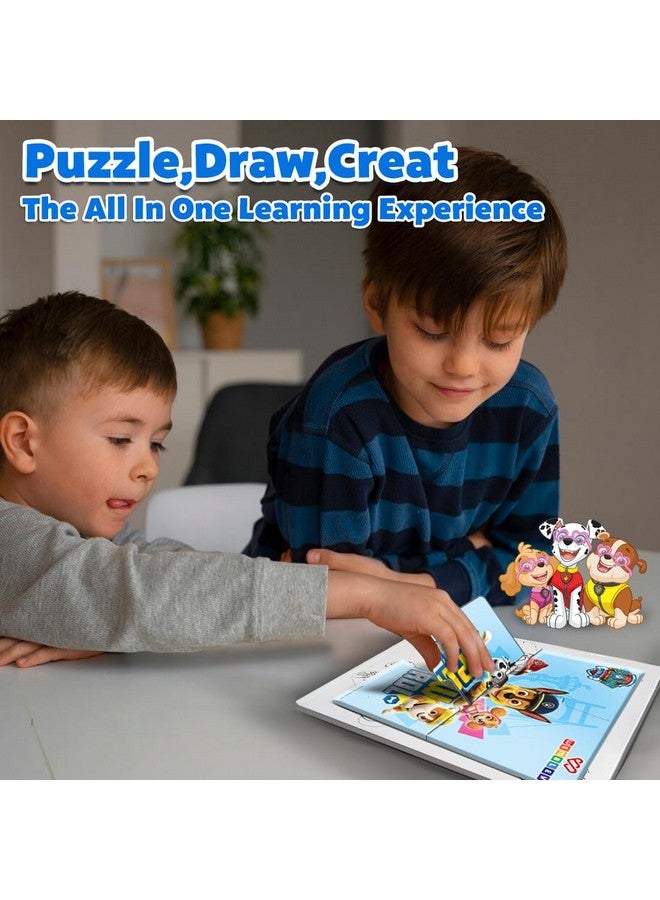 Wembley Paw Patrol - 3 in 1 Jigsaw Magnetic Puzzle for Kids 3+ Years Educational Fun Learning DIY Creative Activity Set Dot-to-Dot Sketching Includes 3 Puzzles, 1 Board, Marker Pen & Duster - Image 4