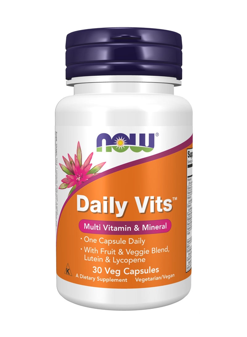 Now Daily Vits Multi Vitamin And Mineral Dietary Supplement - 30 Capsules