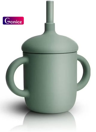 Baby and Toddler Trainer Cup, 150 mL Silicone Sippy with Handles Lid and Straw, Spill Proof and Non-Slip (green) - pzsku/Z13800E7ABA903039245CZ/45/1747649296/09cd66d1-8a18-4df6-8fa3-ab78d178b608