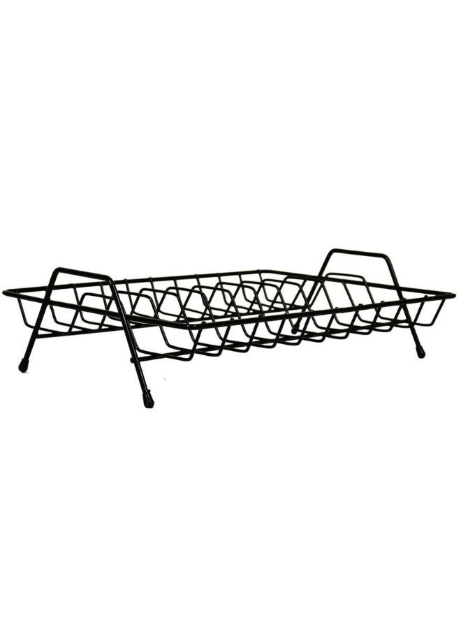 Happy Home 1-Tier Dish and Cup Drying Rack - High-Quality Metal Kitchen Organizer for Plates, Cups, Cutlery, and Utensils, Rust-Resistant, Multi-Purpose, Modern Black Design, Space-Saving and Stylish, Perfect for Kitchen Counters, Cabinets, and Shelves, Keeps Plates, Glasses, Knives, Forks, and Spoons Neat and Organized - Image 3