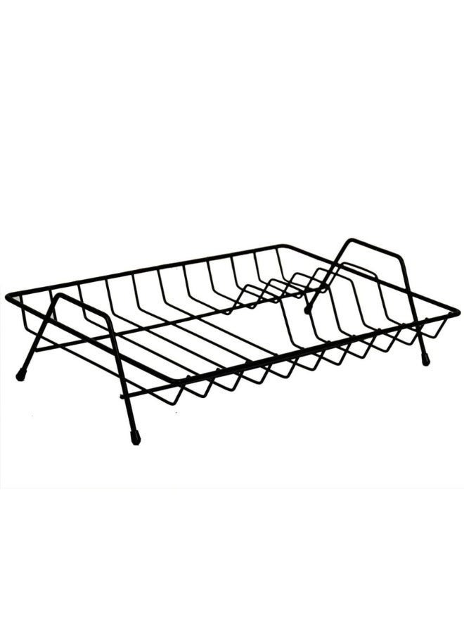 Happy Home 1-Tier Dish and Cup Drying Rack - High-Quality Metal Kitchen Organizer for Plates, Cups, Cutlery, and Utensils, Rust-Resistant, Multi-Purpose, Modern Black Design, Space-Saving and Stylish, Perfect for Kitchen Counters, Cabinets, and Shelves, Keeps Plates, Glasses, Knives, Forks, and Spoons Neat and Organized - Image 2