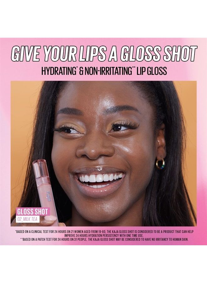 KAJA Lip Gloss - Gloss Shot | with Jojoba Oil, Tinted Shimmer, Hydrating, Non-sticky, Juicy, Nude, Plumper Looking Lips, 02 Milk Tea, 0.14 Fl Oz - Image 1