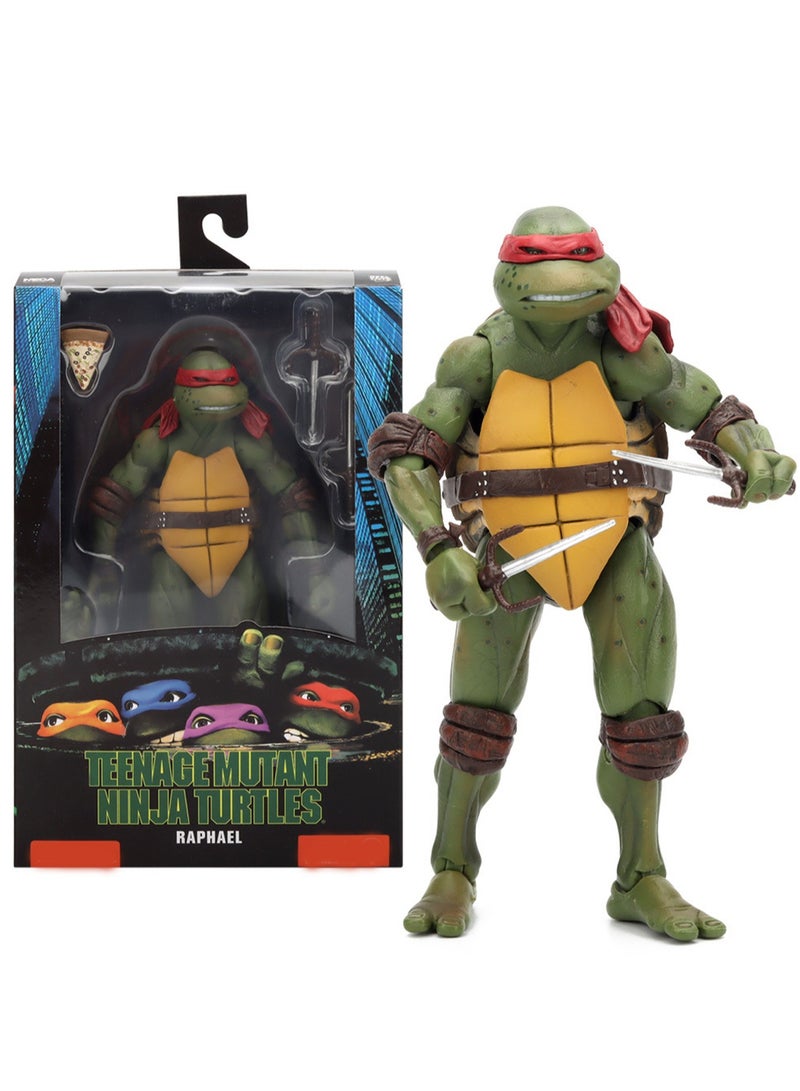 Teenage Mutant Ninja Turtles TMNT 1990 Movie Edition Limited 7-inch Action Figure Model Children's Toy Desktop Ornaments (Turtle Red) - Image 2