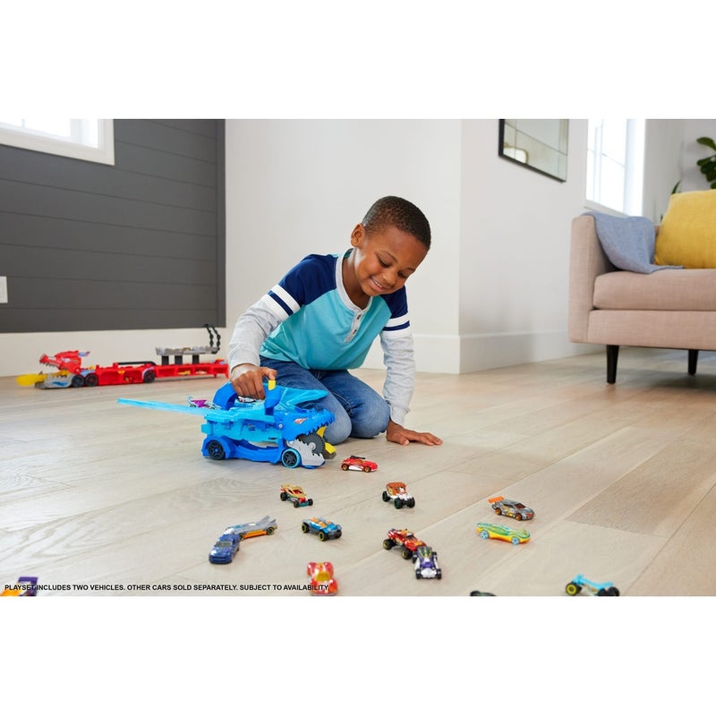 Mattel Games Mattel - Hot Wheels City Ultimate Dual Dragon Transporter & 2 1/64 Cars - JBM72 - Image 2
