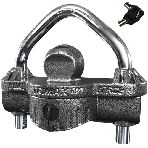 Trimax - UMAX 50D - Trailer Lock for Hitch, Dual Purpose Transforms to U Lock - Trailer Hitch Lock for 1-7/8" - 2-5/16" Couplers, All Coupler Types - Image 1