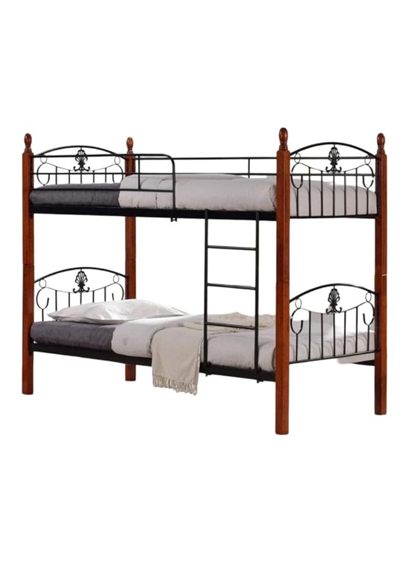 Generic - Empire Furniture Twin Over Twin Wooden Bunk Bed,Heavy-Duty Double Decker with Guard Rails for Homes, Cherry Finish, 190 cm x 97 cm x 150 cm - Image 1
