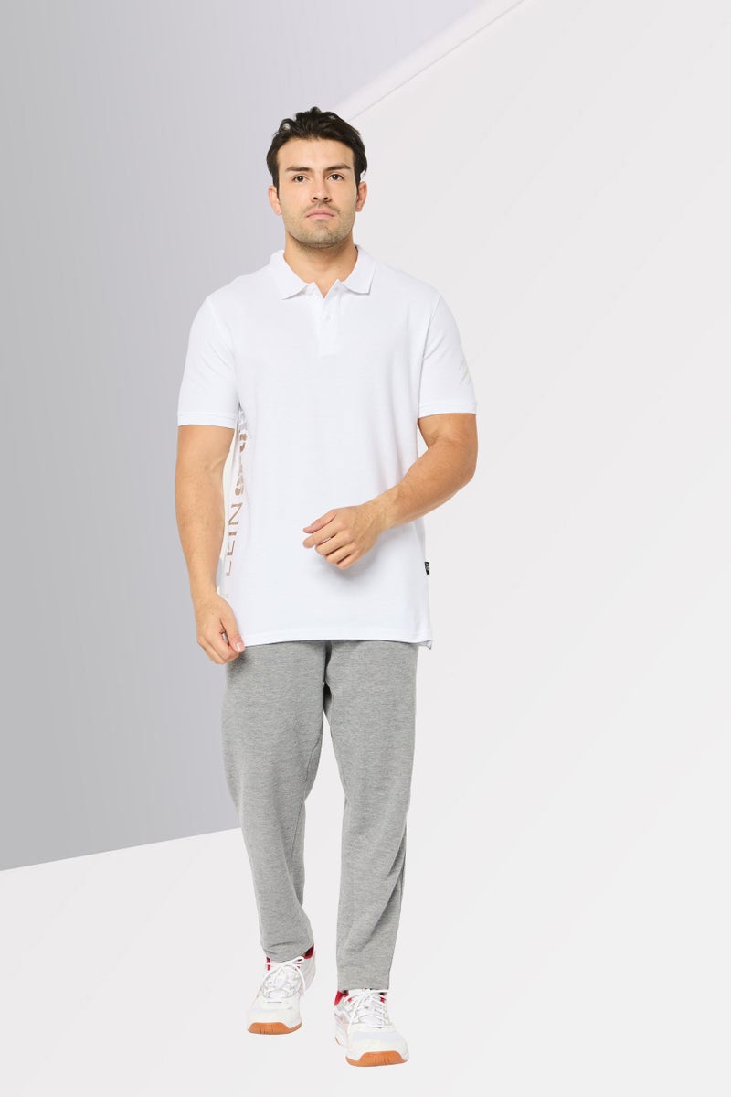 PHILIPP PLEIN Plein Sport Men Sportswear Fit Short Sleeve Outdoor Polo Shirt, White - Image 2