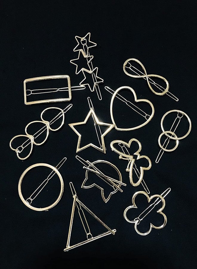 فافيلا مشابك شعر معدنية بتصميم هندسي أنيق على الطراز الكوري من فافيلا | مجموعة مجوهرات أنيقة ومريحة وفريدة من نوعها لإكسسوارات الشعر للنساء والفتيات (عبوة من 12 قطعة) - Image 1