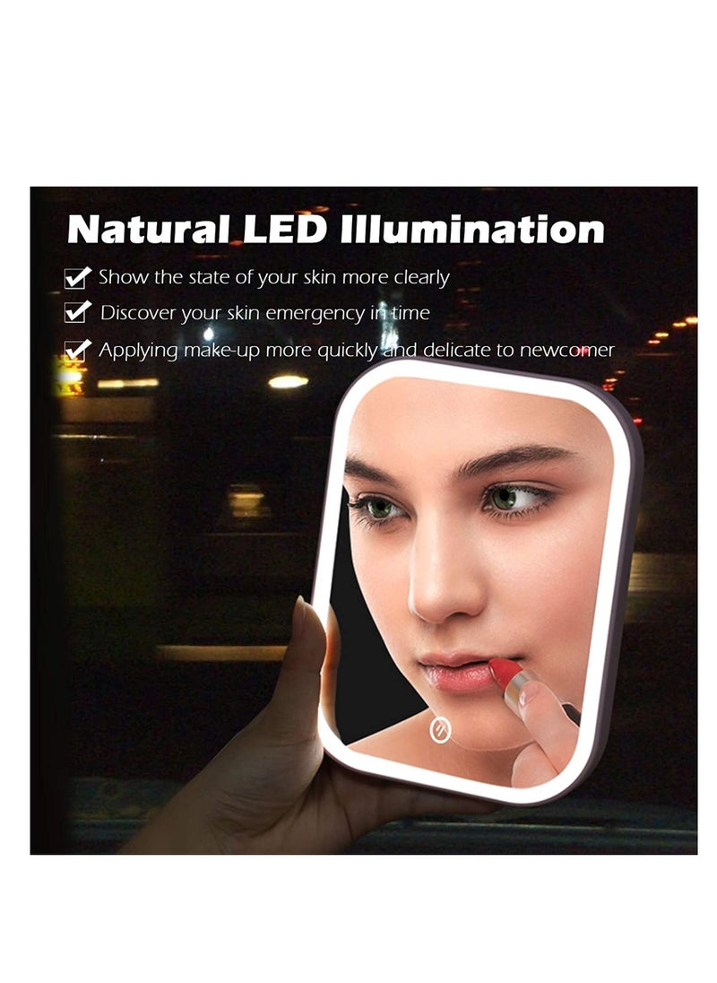 Y&D Makeup Mirror with Light and Magnifying, Lighted Vanity Touch Screen Dimmable, Intelligent Switch, Portable Foldable Stand for Tabletop, Bathroom 3 Color  - Image 3