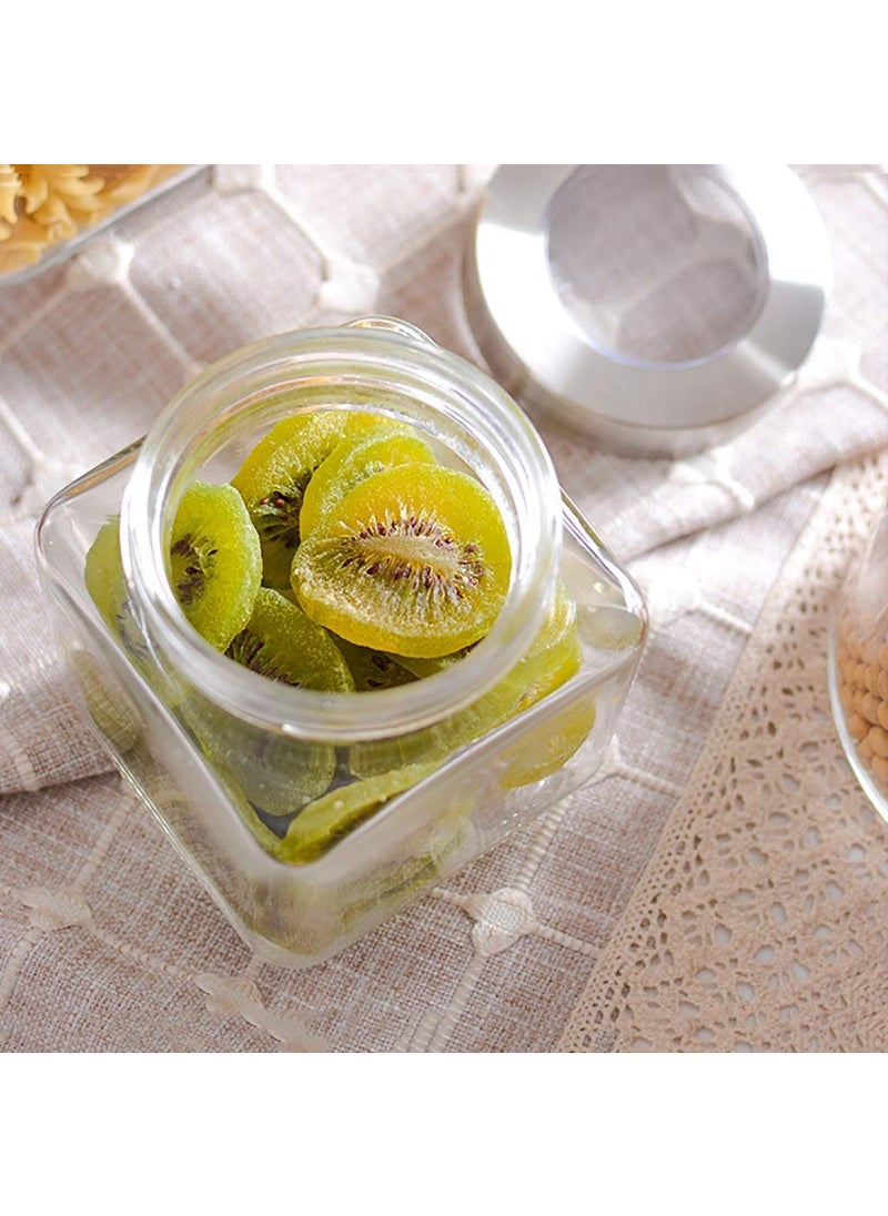 Cloudmart PIRAMAL Cloudmart Square 600ml Transparent Glass Jars for Kitchen Pantry, Snacks, Masala, Honey, Pickles, Cookies, Dry Fruits, Coffee Beans Storage with Stainless Steel Lid (Set Of 4) (600ml, Cube Jar)  - Image 3
