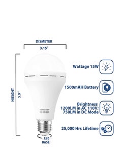 Next Life Emergency Rechargeable Light Bulb Stay Lights Up When Power Failure  1200mAH 15W LED Light Bulbs for Home Camping And Tent  - Image 3