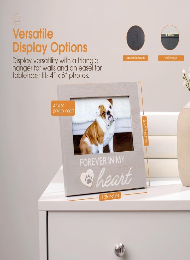 Pearhead Pet Forever In My Heart Memorial Keepsake Picture Frame - Keepsake for Dogs and Cats, Home Decor or Sympathy Gift for Pet Lovers, Heart & Paw Print Design, 4x6 Photo Insert, Gray - Image 2