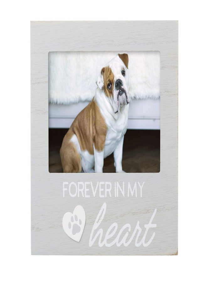 Pearhead Pet Forever In My Heart Memorial Keepsake Picture Frame - Keepsake for Dogs and Cats, Home Decor or Sympathy Gift for Pet Lovers, Heart & Paw Print Design, 4x6 Photo Insert, Gray - Image 1